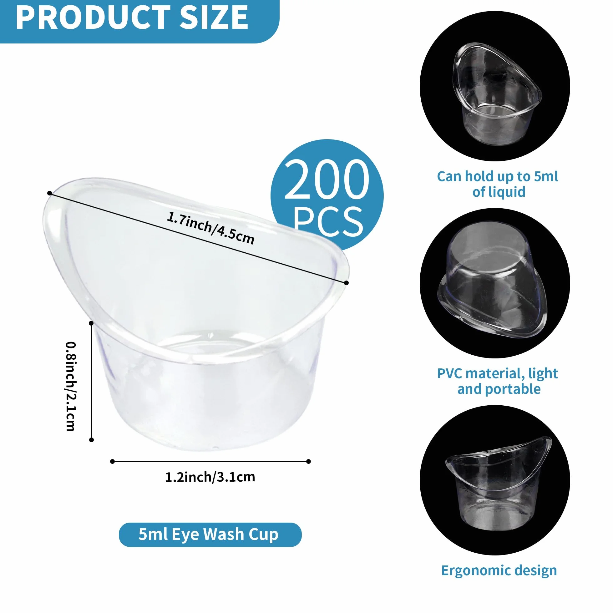 SouG 200 bicchieri lavaggio occhi 5 ml plastica usa e getta
