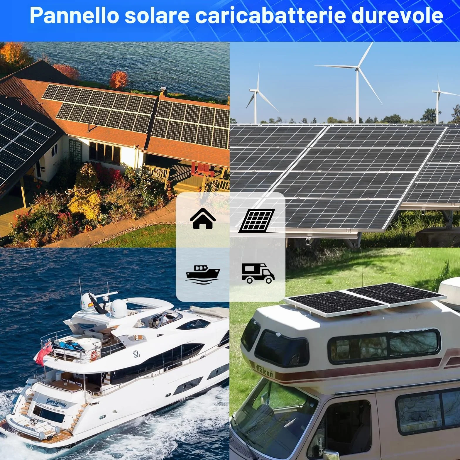 【50W 12V Pannello Solare Kit】DERUXI 50Watt 12V Pannello Fotovoltaico Mono Set: 50W Pannelli Solari+10A PWM Regolatore di Carica+4 Pcs Cavo Solare, Pannello Solares PV per Veicoli,Tetto, Barche,Camper