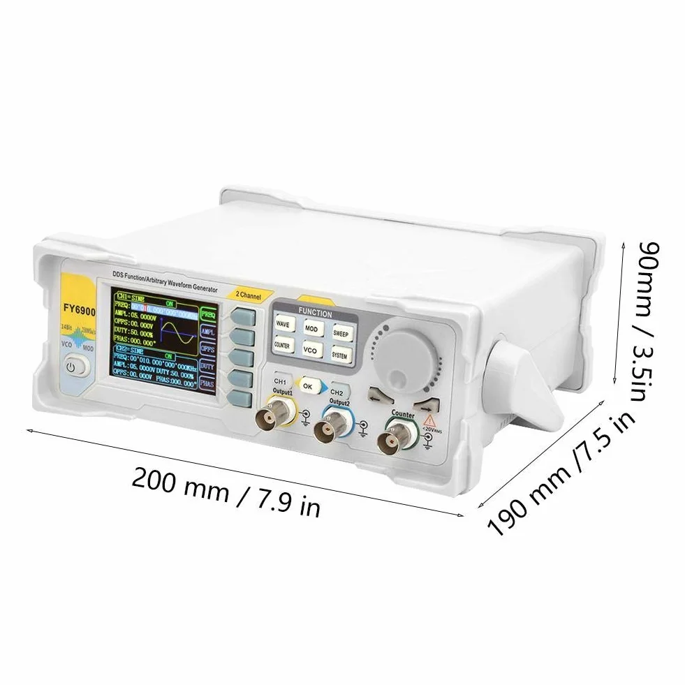 Generatore di segnali FY6900-60M 60 MHz 2,4" TFT DDS multifunzione contatore frequenza modulazione AM/PM/ASK/FSK/PSK