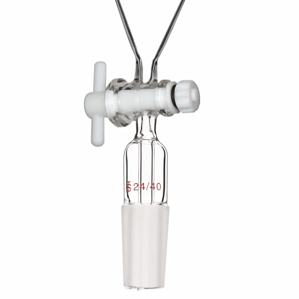 stonylab Imbuto Separatore con Rubinetto di Arresto PTFE, Imbuto Separatore Conico a Forma di Pera da 60 ml in Vetro Borosilicato a Parete Pesante con 24/40 Giunti