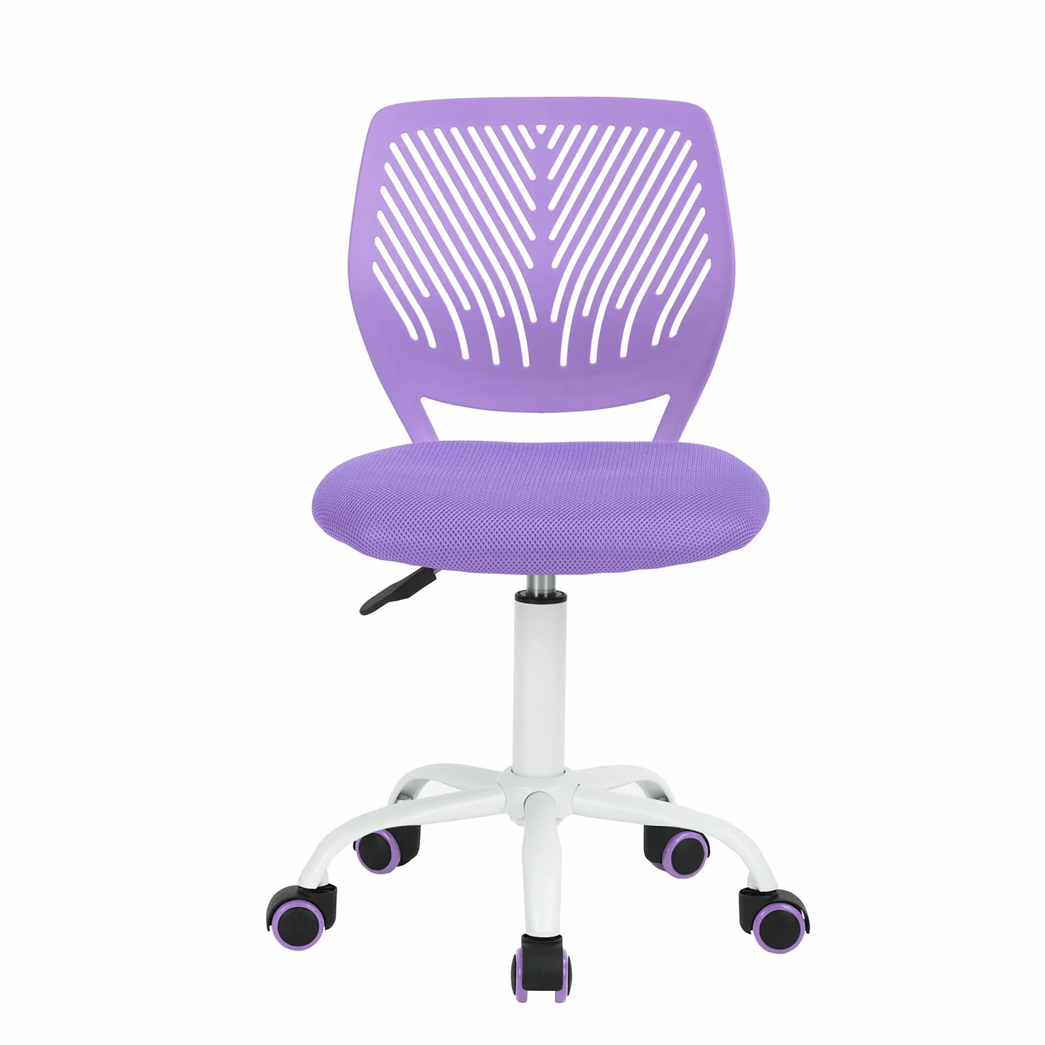FurnitureR Sedia ergonomica compatta per scuola, schienale in rete traspirante, altezza regolabile, viola