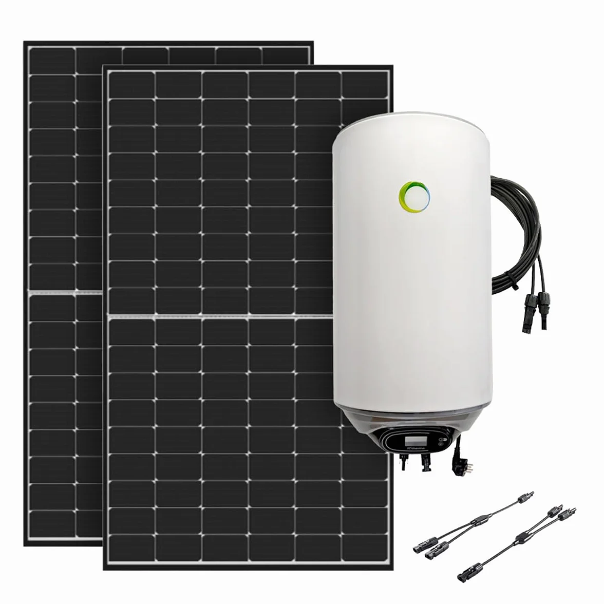 Offgridtec Sistema scaldabagno solare 900 W Caldaia ibrida Fothermo 80 l, Plug & Play, backup 230 V fino a 1500 W, temp. massima 65 °C, doppio pannello solare bifacciale