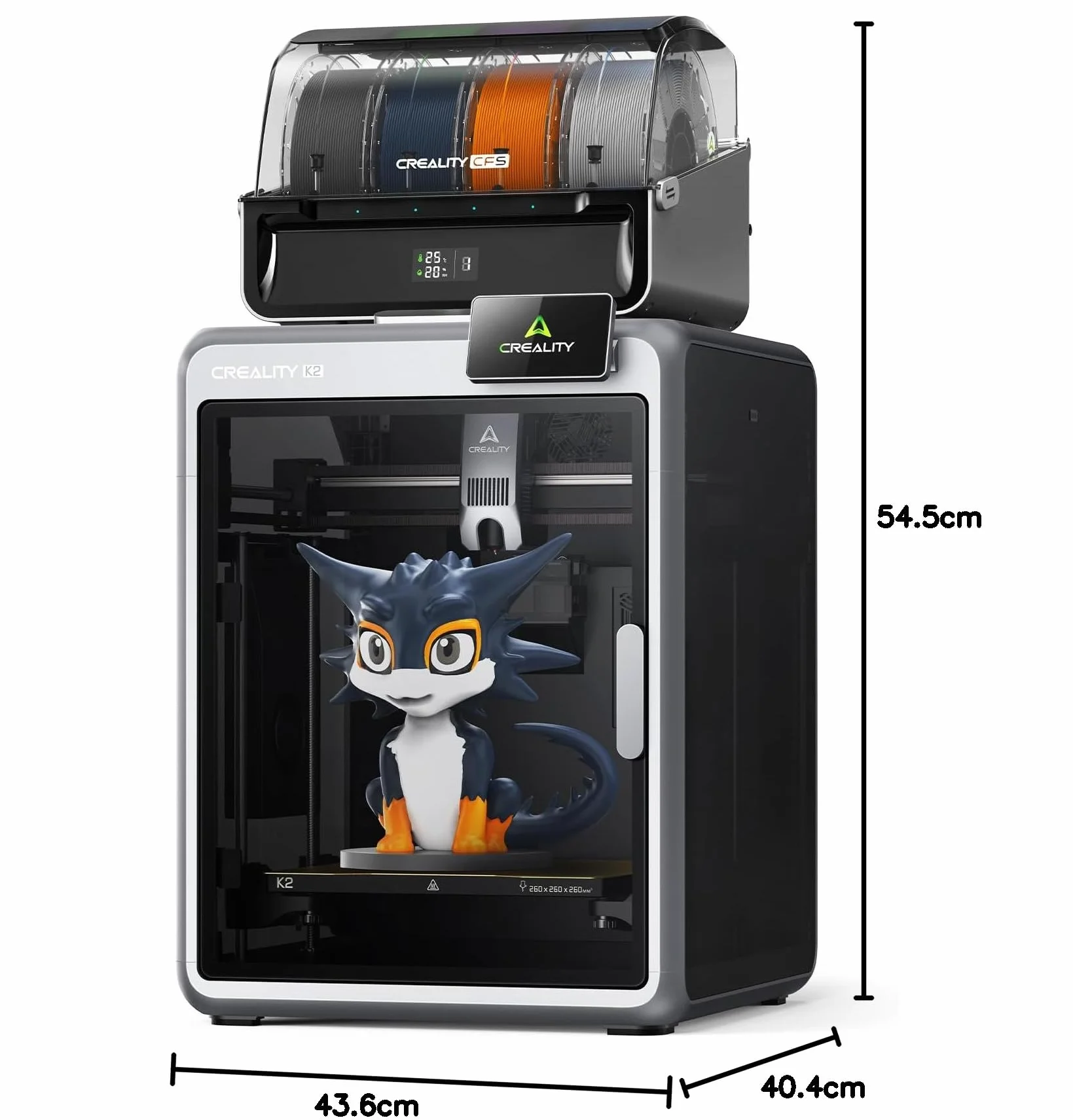 Creality K2 Combo (A), Stampante 3D Multicolore con CFS, Max 600 mm/s, Livellamento Automatico, Stampa Silenzios & Ventola Ausiliaria, Ugello 300 °C, Volume Stampa 260x260x260 mm