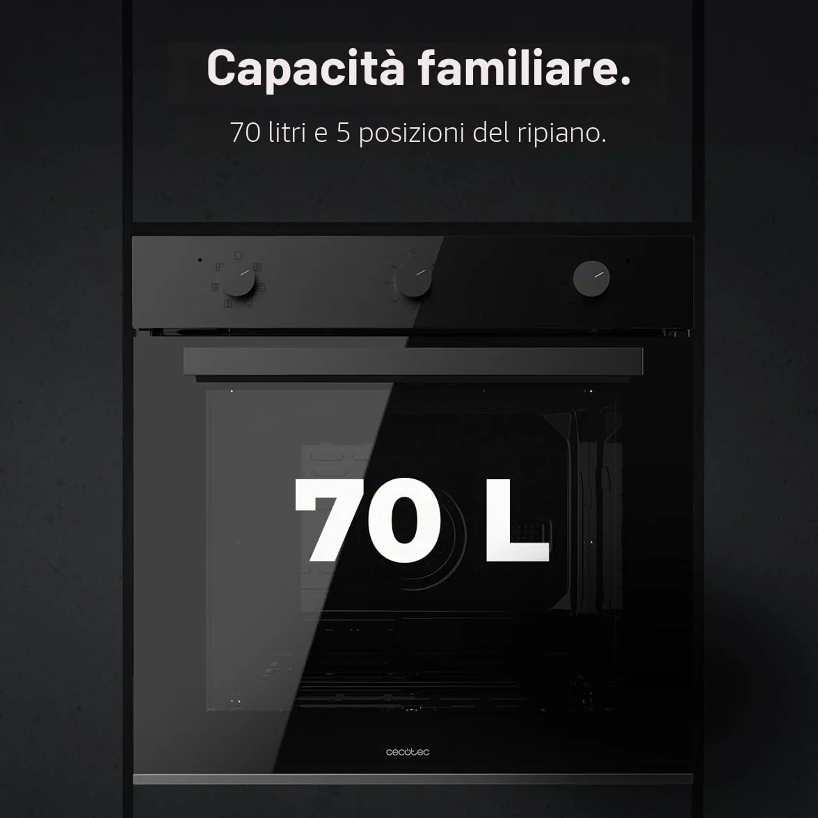 Cecotec Bolero Hexa M236000 Forno Incasso Multifunzione 70 L Dark Inox Steam Assist