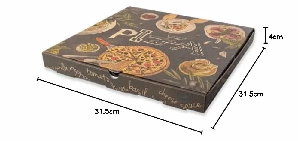 Contenitori pizza in cartone 32x32 confezione da 90 pezzi