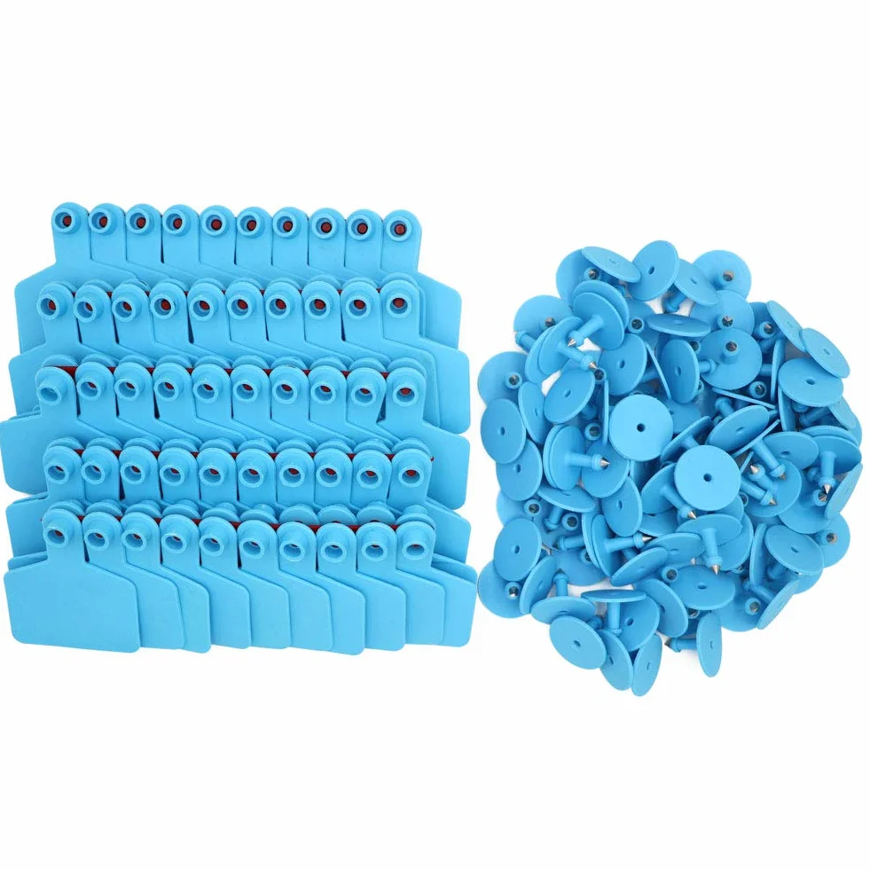 Etichette auricolari vuote per bestiame TPU Confezione da 100 blu