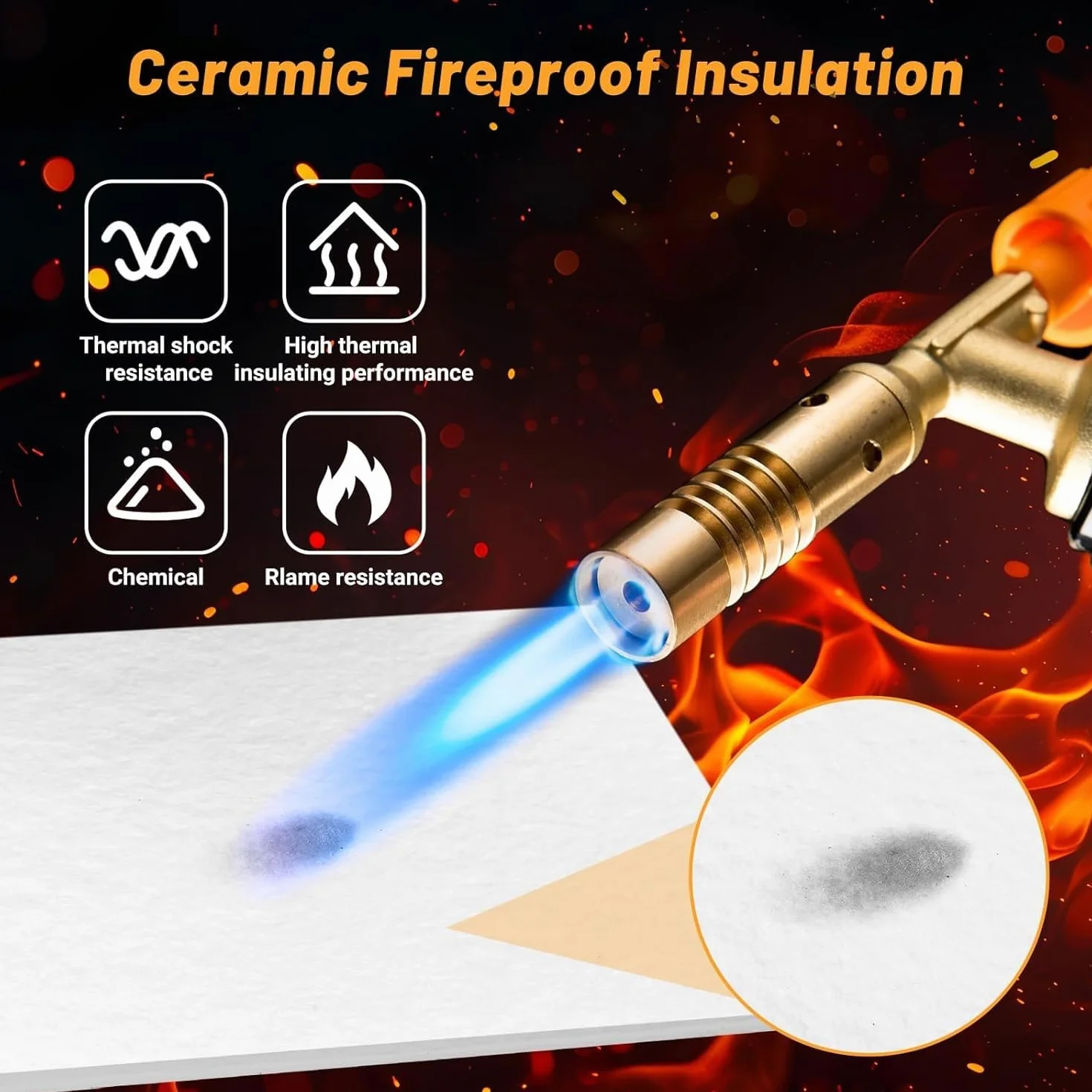 Carta Isolante in Fibra Ceramica Ad Alta Temperatura Foglio Ignifugo per Forni e Caldaie 5mm