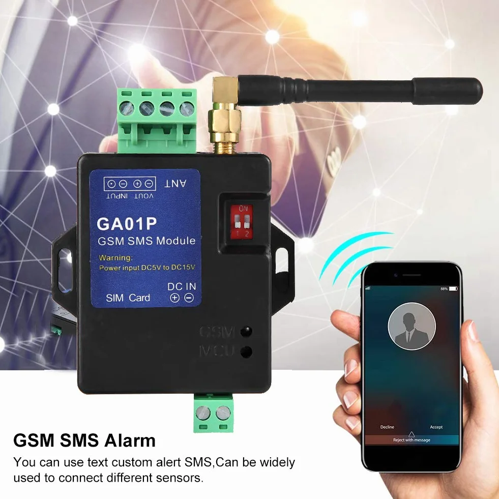 GA01P GSM Mini Smart Remote Avviso di interruzione di corrente ABS Plastica SMS Chiamata Allarme Sicurezza per Home Hotel Office Store
