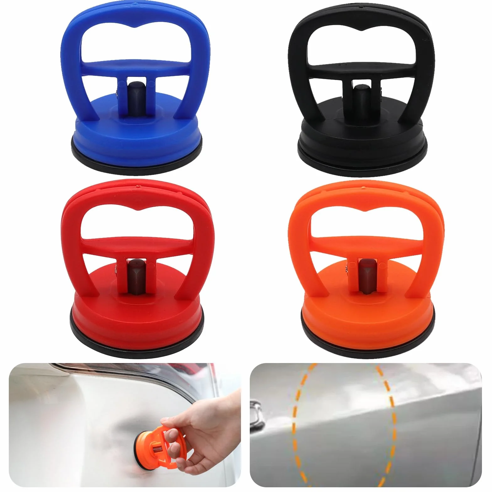 4 Pezzi Ventose per Vetro, Ventosa Carrozzeria, Mini Ventosa per Piastrelle, Ventose Riparazioni Pesanti per Riparazione Ammaccature Auto, Piastrelle, Schermi di Computer, Rimuovere Vetro