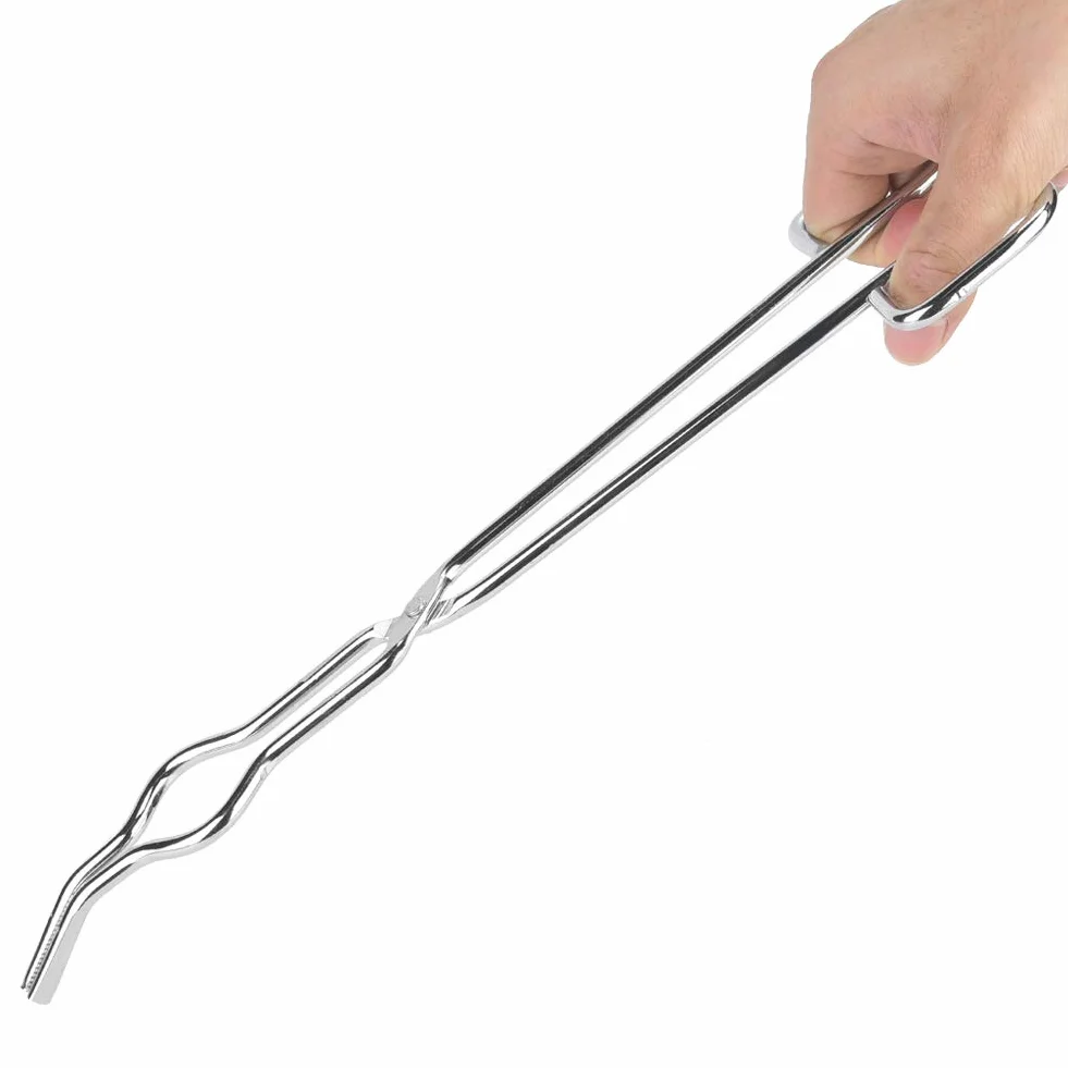 Pinza per crogiolo Pinza per fonderia Grado in acciaio inossidabile Kit crogiolo Raffinazione del metallo Strumento per colata Pinza per crogiolo Pinza Portabicchiere Pinza(300mm) School Supplies