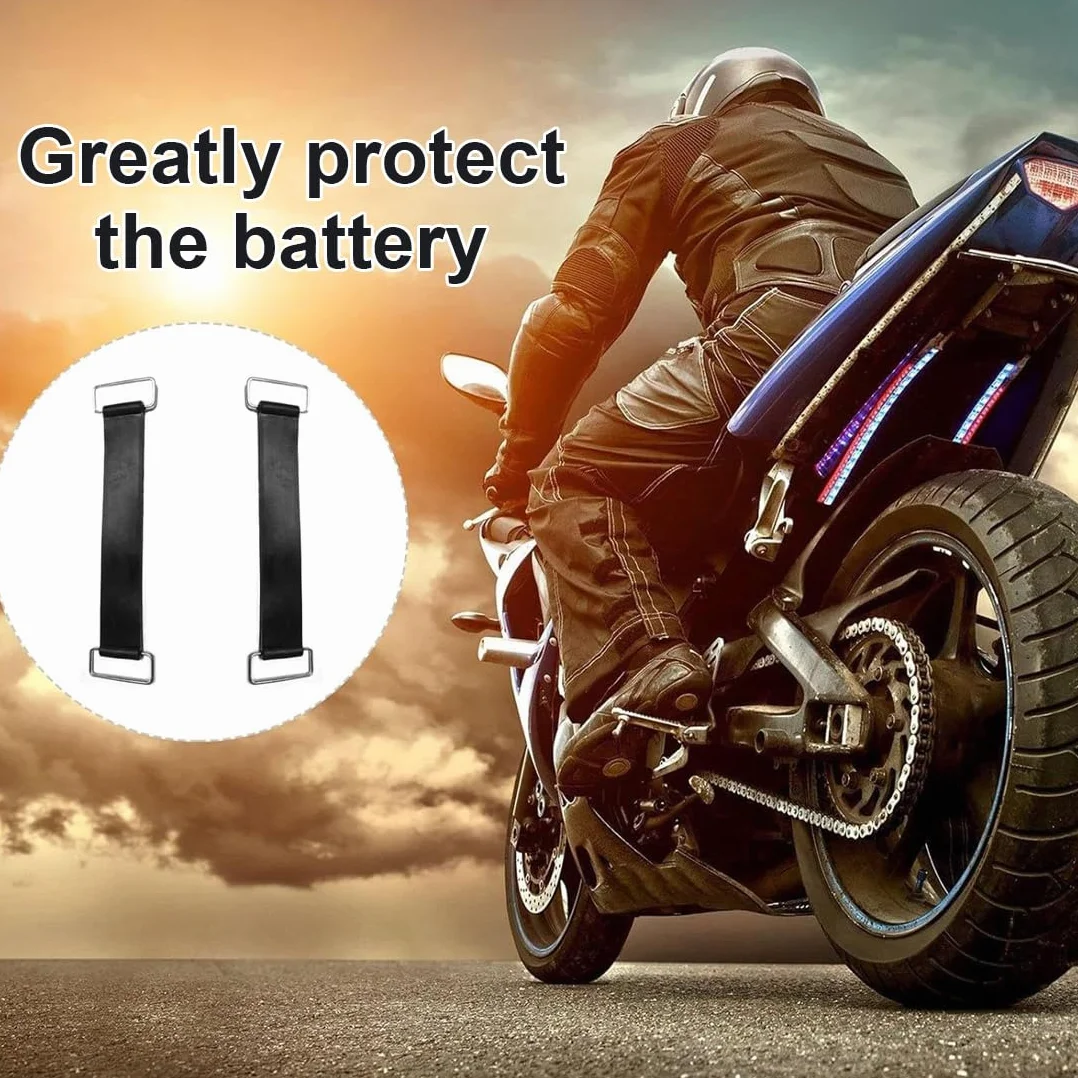 2 Pezzi Cinturino elastico in gomma per batteria Cinghie per Batteria Antiscivolo Elastico Cintura elastica per moto supporto batteria fascia in gomma montaggio per motociclette