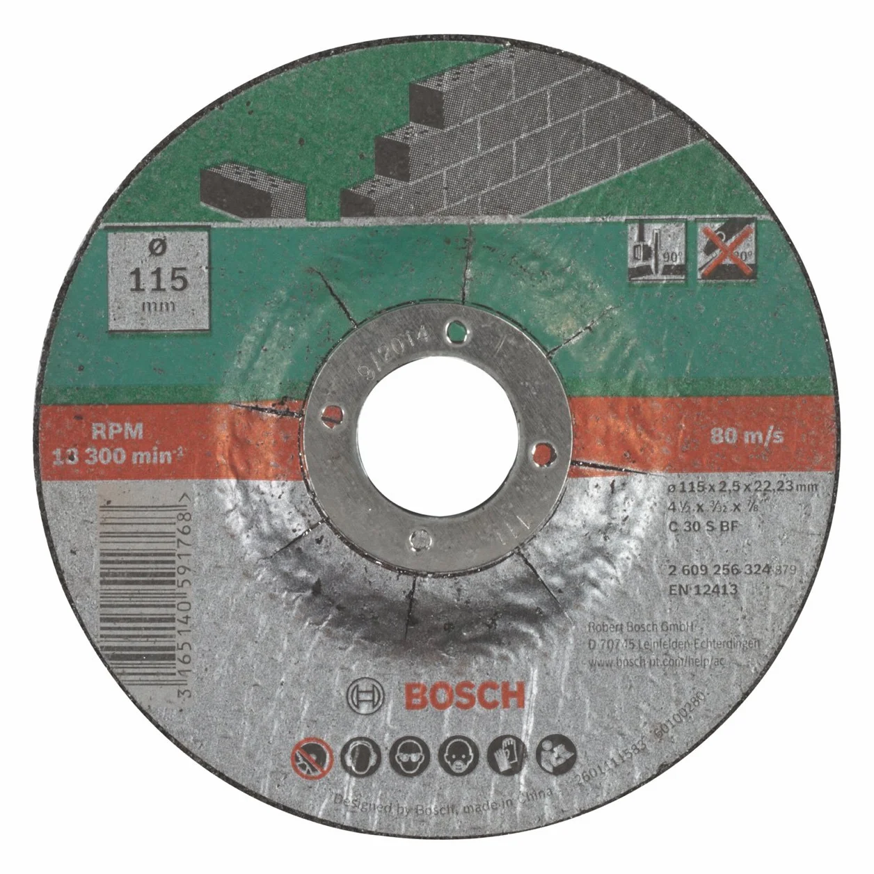 BOSCH Mola Taglio Centro Depresso 115 x 22,23 x 2,5 mm