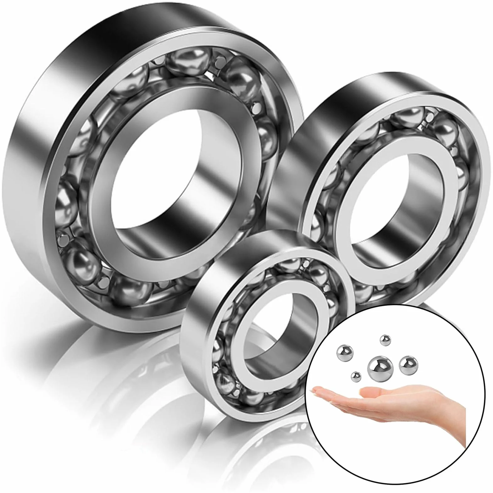 620 Pz Sfere Acciaio Cuscinetto Bici, Sfere Acciaio Inossidabile, Cuscinetti a Sfera in Acciaio, Acciaio Inox Cuscinetti, Per pezzi di ricambio di ruote di bicicletta, 1-8 mm (12 misure)