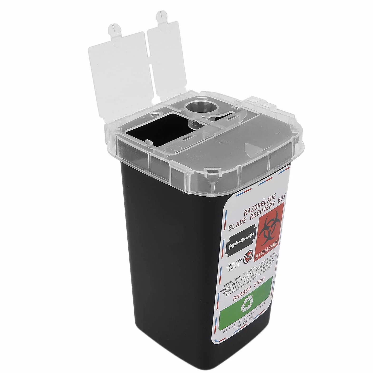 Contenitore per Lame in Plastica Resistente Agli Agenti Chimici, Smaltimento Lame, Nero