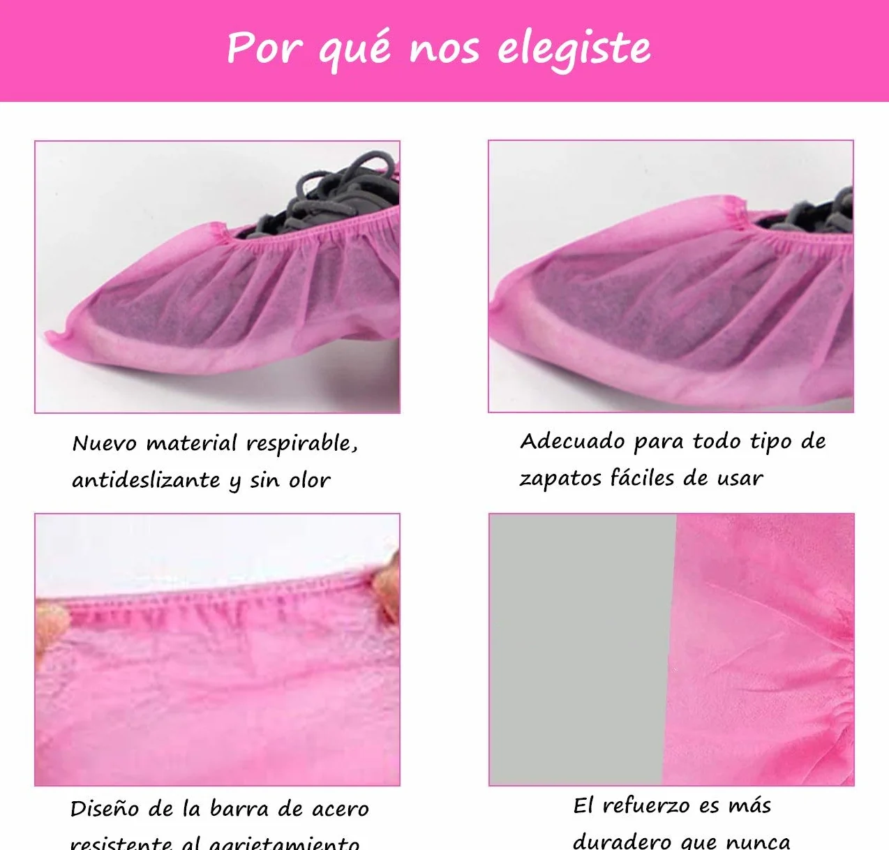 Voarge 100 pezzi tessuto non tessuto usa e getta scarpe plastica protezione pavimento tappeti rosa