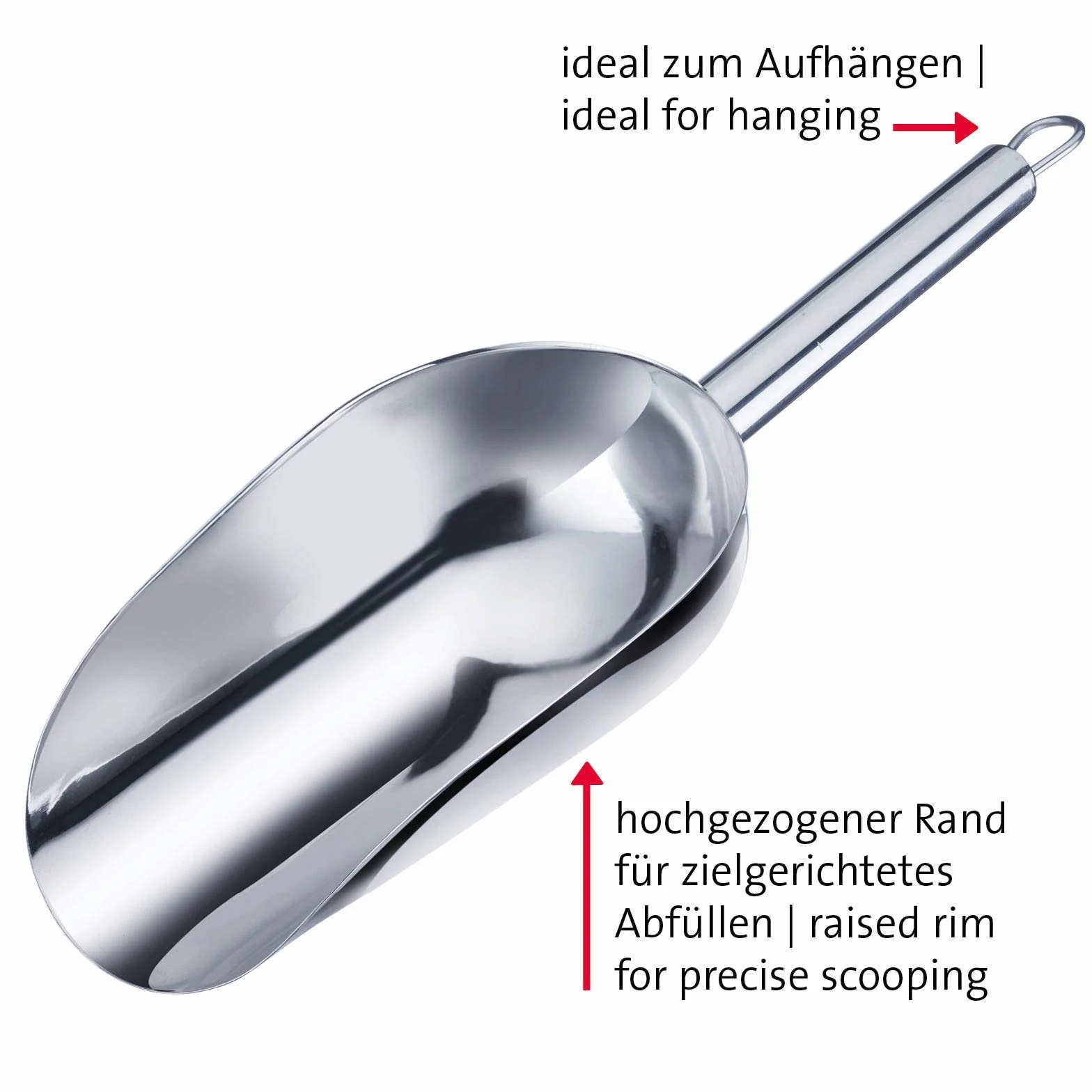 Westmark Paletta per pesare/riempire, Capacità: 400 ml (ca. 500 g di farina), Acciaio inox, Halia, Argento, 91062270