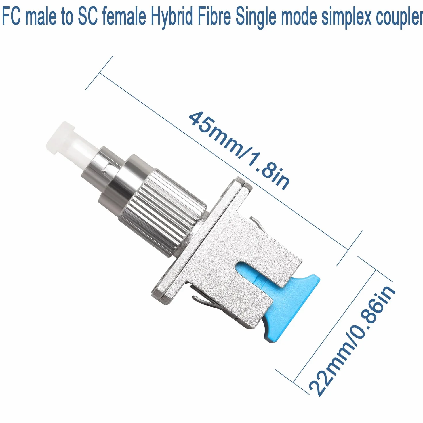 QIANRENON FC a SC Monomodale Fibra Ottica Adattatore SM 9/125μm FC/UPC Maschio a SC/UPC Femmina Fibra Ibrida Simplex Convertitore Accoppiatore, per FTTH Rossa Luce Penna Ottica Potenza Misuratore