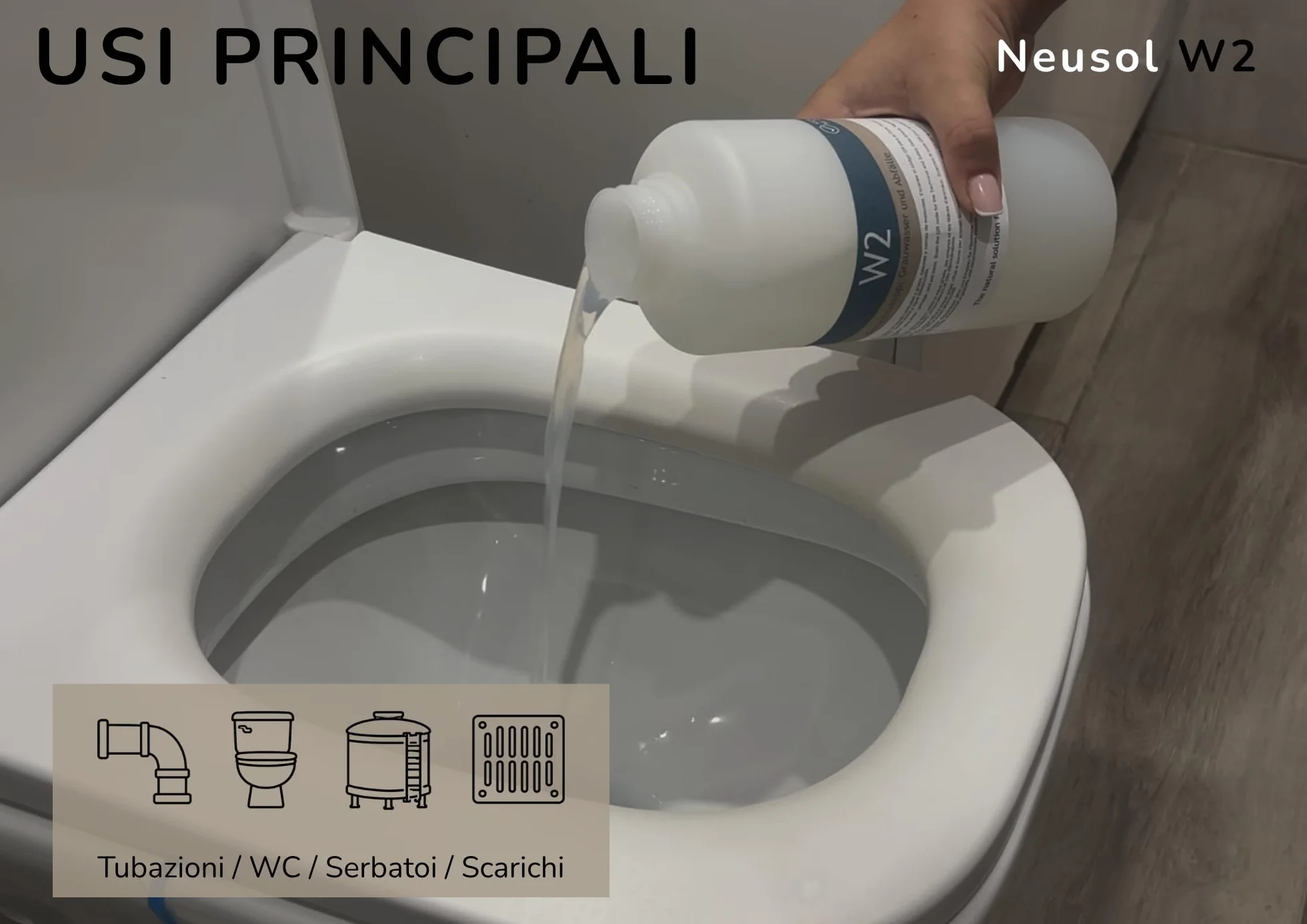 W2 5L Elimina odori Tubi pluviali Tubi di scarico Tubi di scarico Fossa settica Impianto di trattamento Camper Acque nere e grigie Anti-odore Rimuove odori e fastidi
