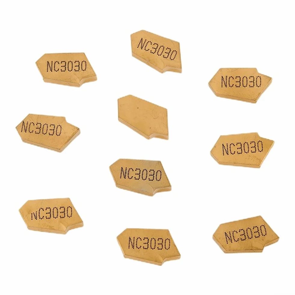 Inserti da taglio in carburo SP300 NC3020 GTN-3 3 mm per CNC scanalature YBC251 oro, 10 pezzi