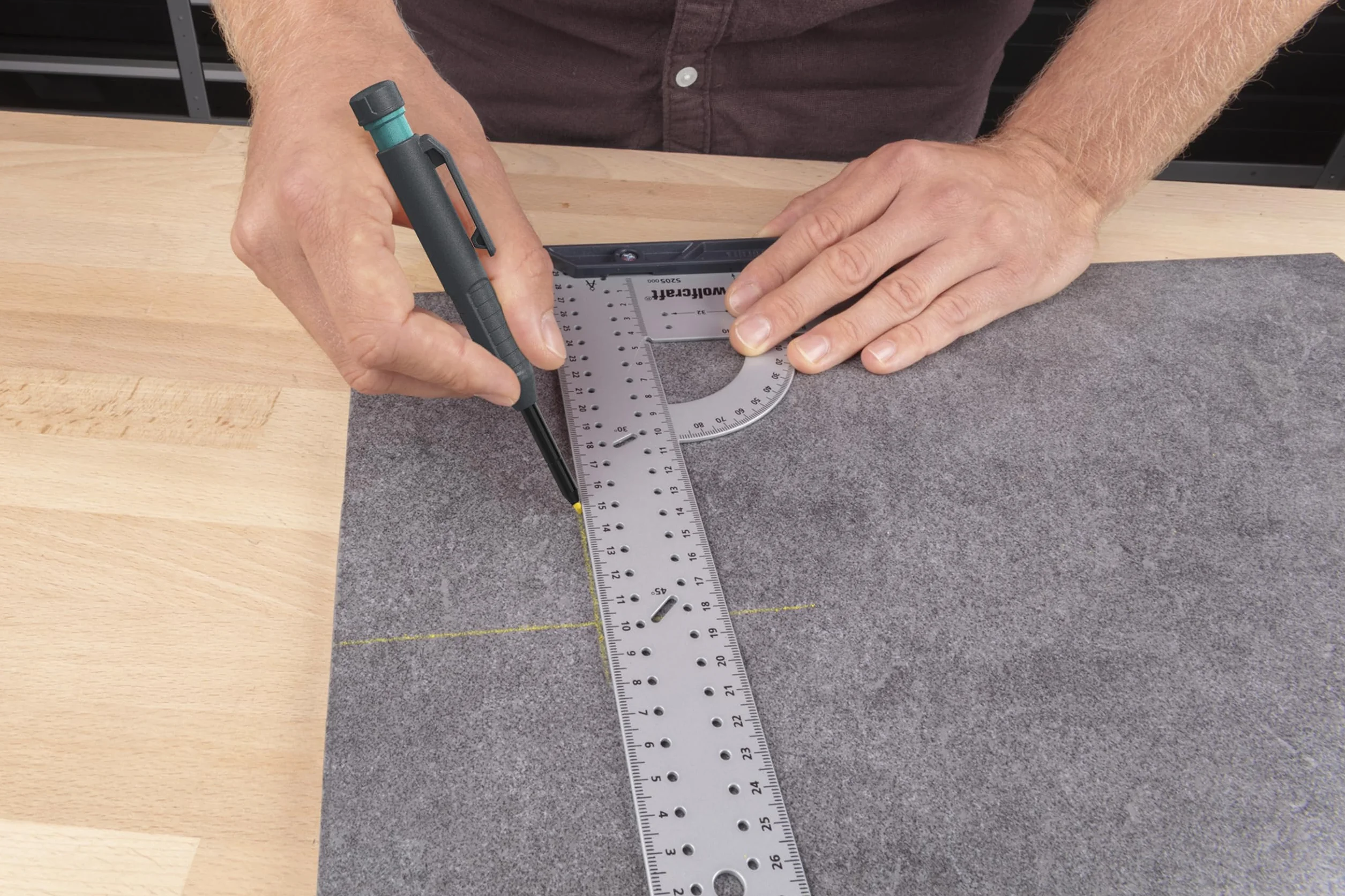 Wolfcraft Squadra multiuso 500 mm per misurare tracciare disegnare tagliare