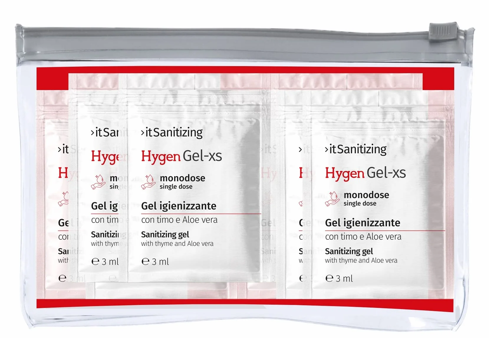 Hygen Gel Mani Disinfettante Igienizzante 100 Bustine Monodose Tascabile da 3 ml - Antibatterico Sanificante Alcool 75% Elimina Virus Naturale con Aloe Vera e Timo Senza Risciacquo Profumato al Limone