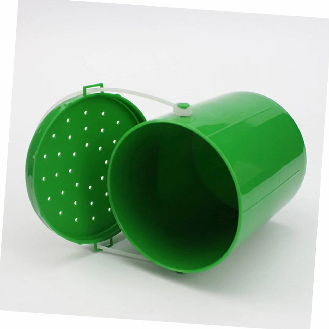 POPETPOP Secchio Leggero Plastica Verde 2 Pezzi Esche da Pesca Resistente agli Urti Contenitore Vermi Vivi