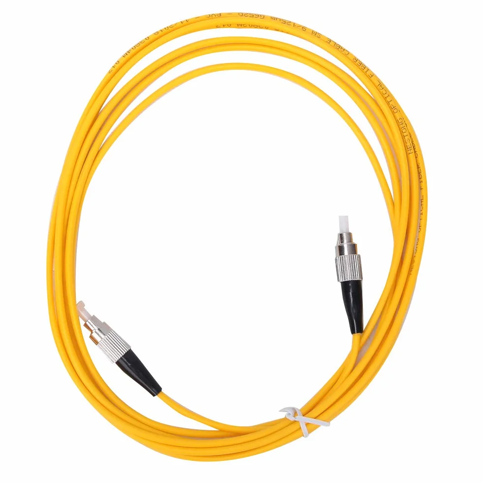 Garosa 2 pezzi Cavo Patch Fibra Ottica FC/UPC a FC/UPC, Singolo Modo, Cavo Jumper Giallo per Connessione Industriale, Cavi in Fibra per Rete LAN