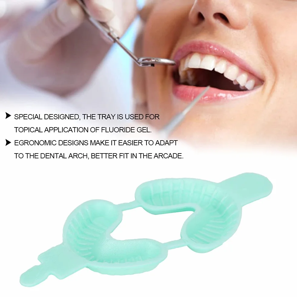 Vassoi dentali monouso al fluoro, doppio strato, kit 50 pezzi (S)