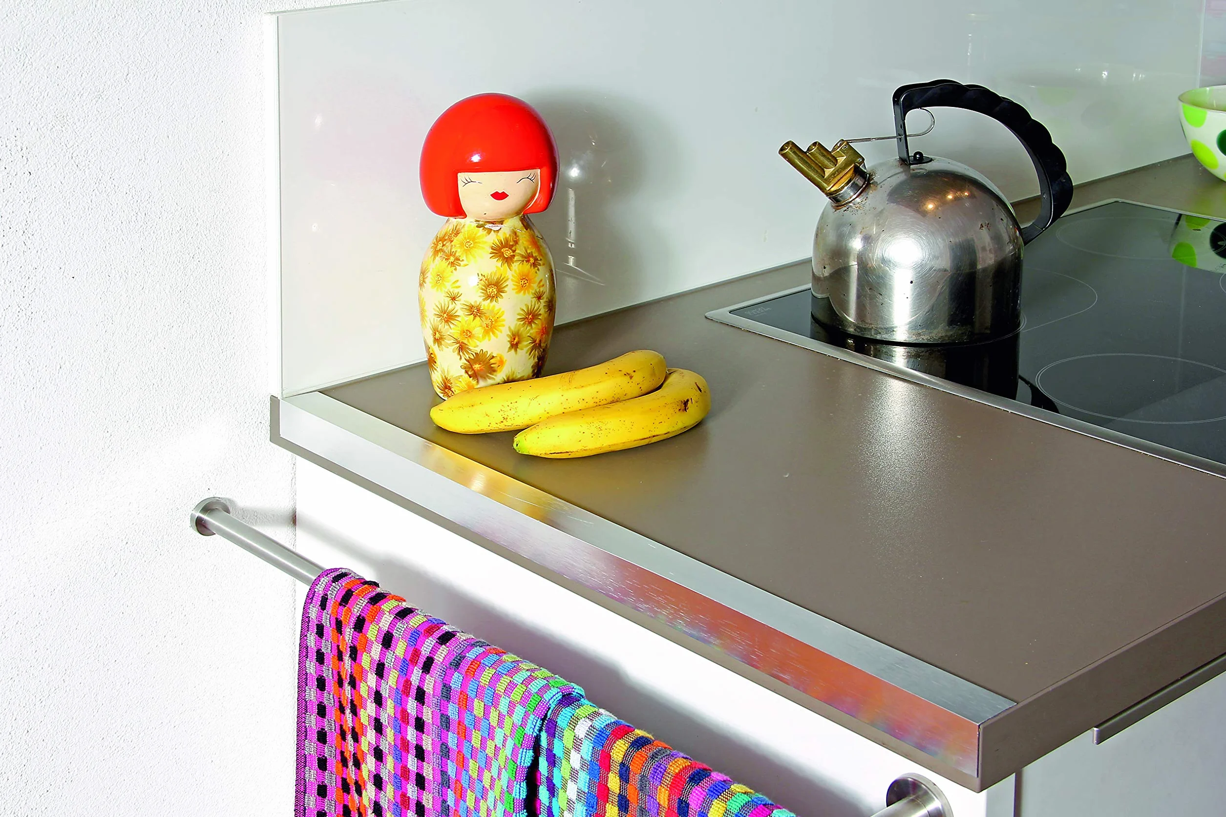 Alberts 488802 Barra piatta autoadesiva alluminio design acciaio inox 1000 x 25 x 2 mm