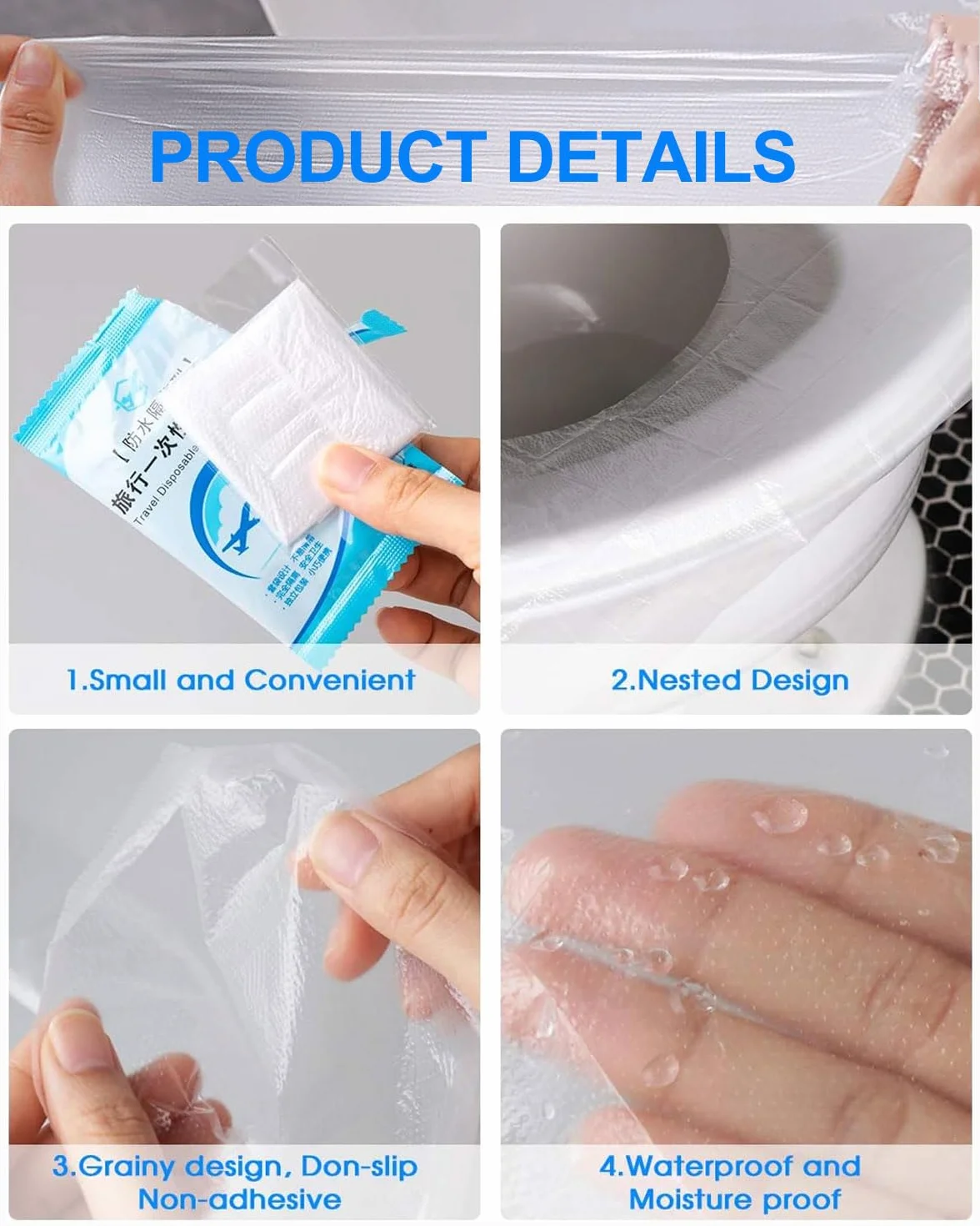 Copriwater USA e Getta Copri Tazza WC Monouso Impermeabili Biodegradabili Toilette Portatili (10pcs)