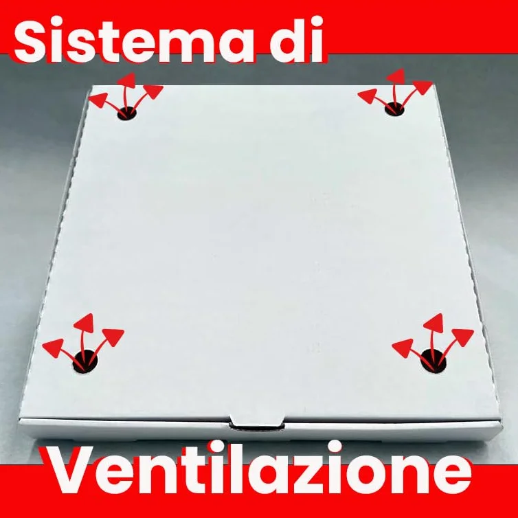 Scatole Pizza 32x32 h 3,5 cm Chiusura Americana Cartone Porta Pizza Termico Contenitori da Asporto