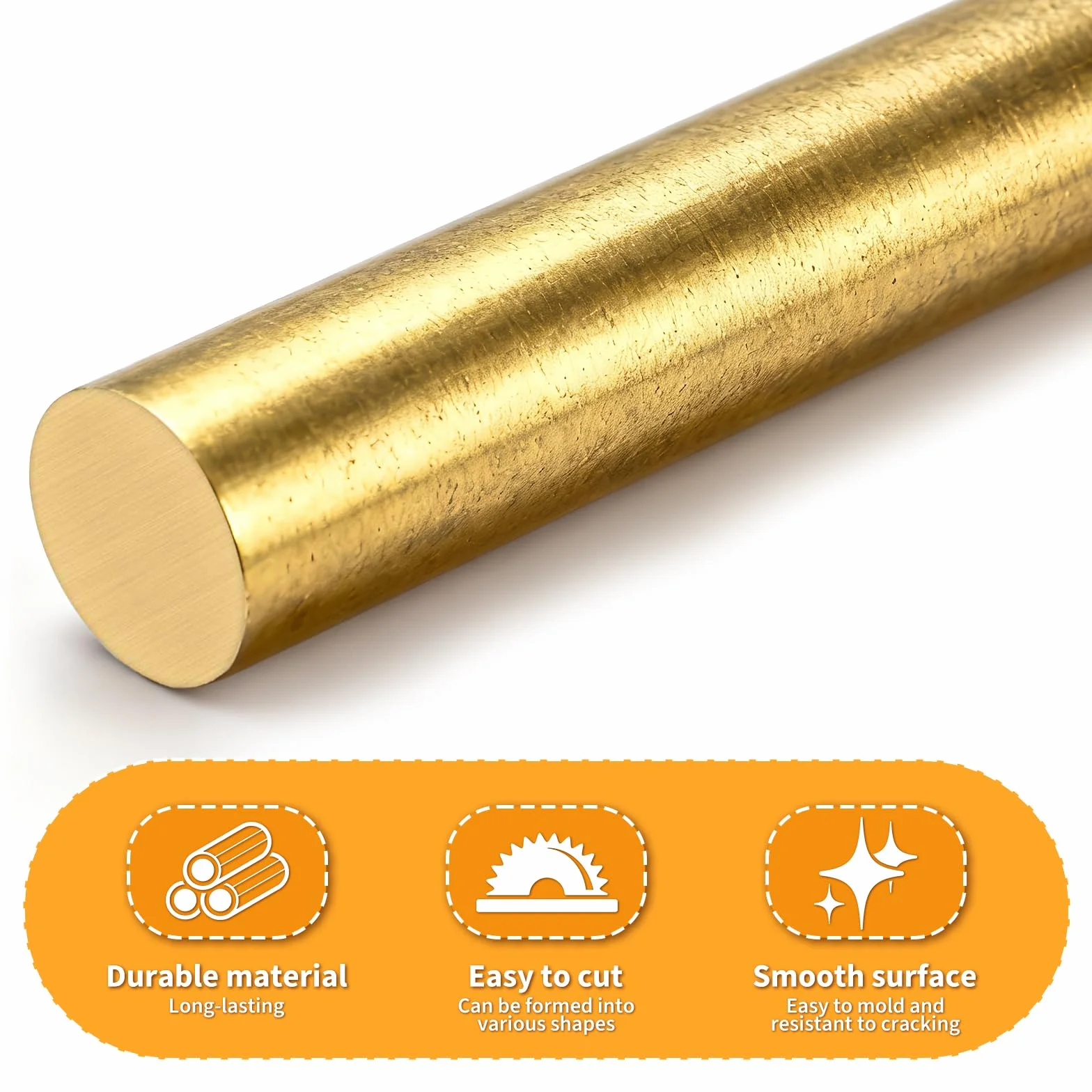 Asta Tonda in Ottone Ø20mm x 100mm Barra Ottone per Modellismo Architettura Ingegneria