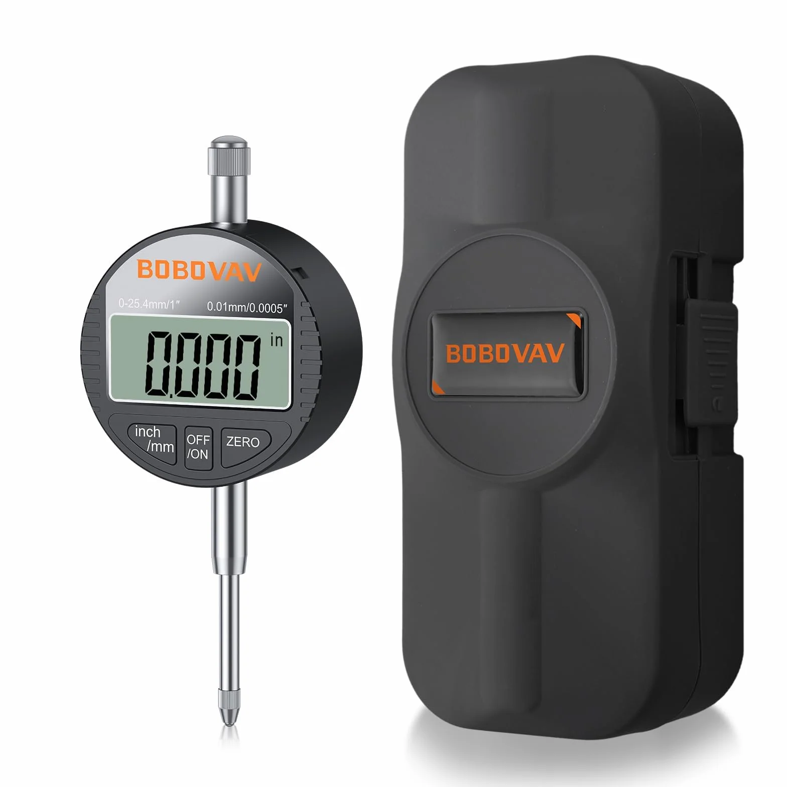 Comparatore Centesimale Digitale 0-25.4mm/1",Alta Precisione 0.01mm/0.0005" Display LCD,Commutabile mm e Pollici,Azzeramento,Indicatore Digitale per Torni CNC e Stampa 3D