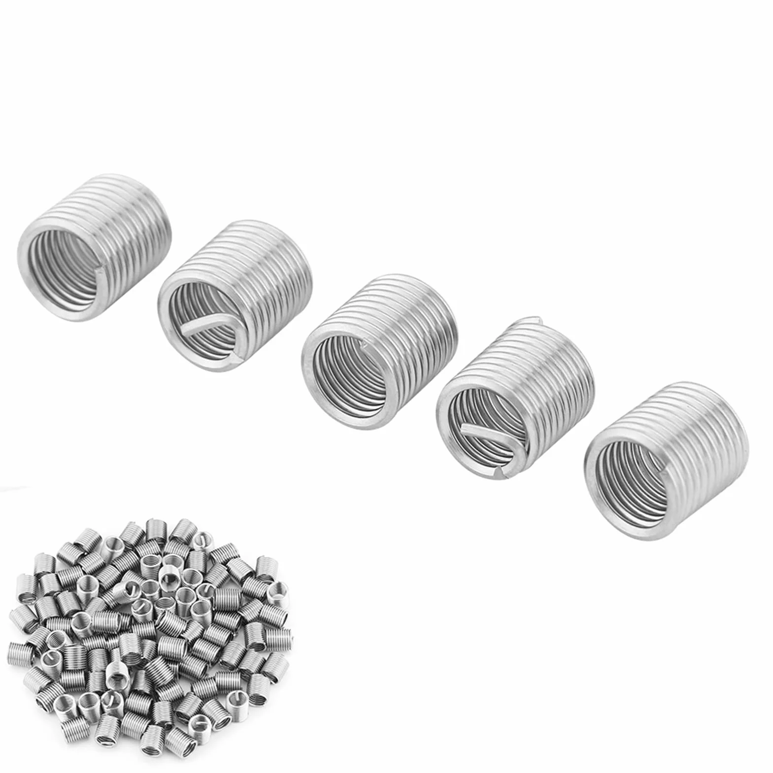 Inserti Filettati Elicoidali M8 x 1.25 Acciaio Inossidabile SS304 100 Pezzi Lunghezza 2D