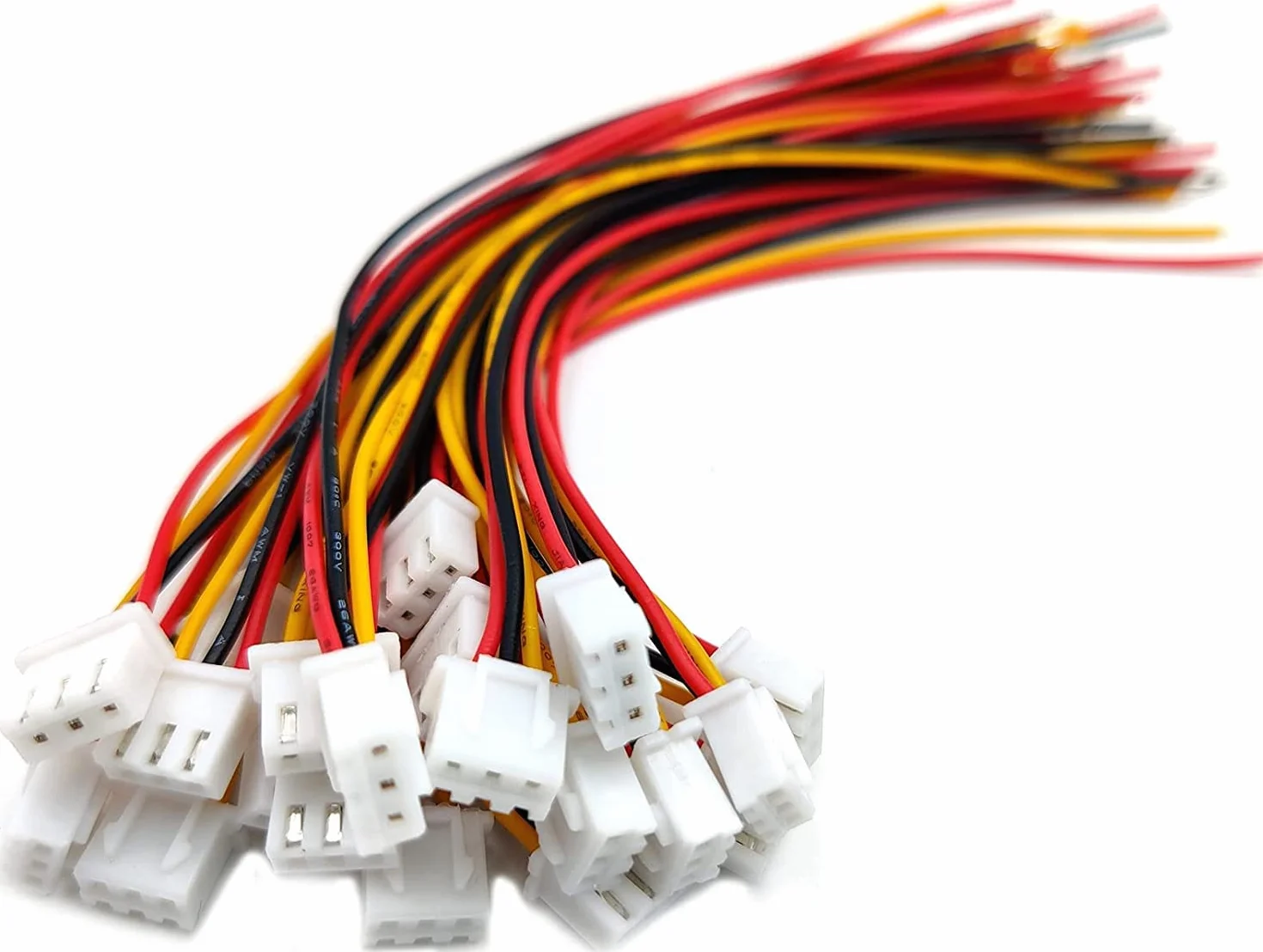 HUAZIZ 50 Pairs Mini Micro JST-XH 2.54mm 3-Pin Connector Plug con Cables 15cm