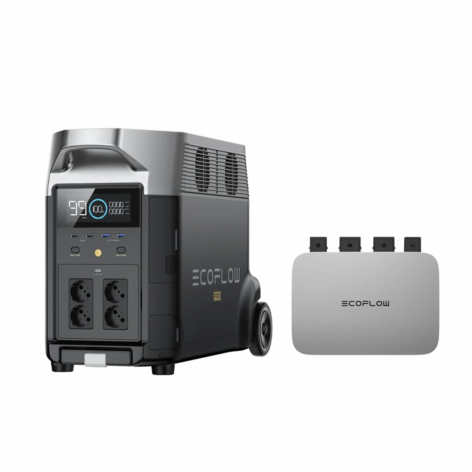 ECOFLOW Impianto fotovoltaico da balcone PowerStream, microinverter intelligente, centrale elettrica DELTA PRO, controllo tramite app, per casa e campeggio