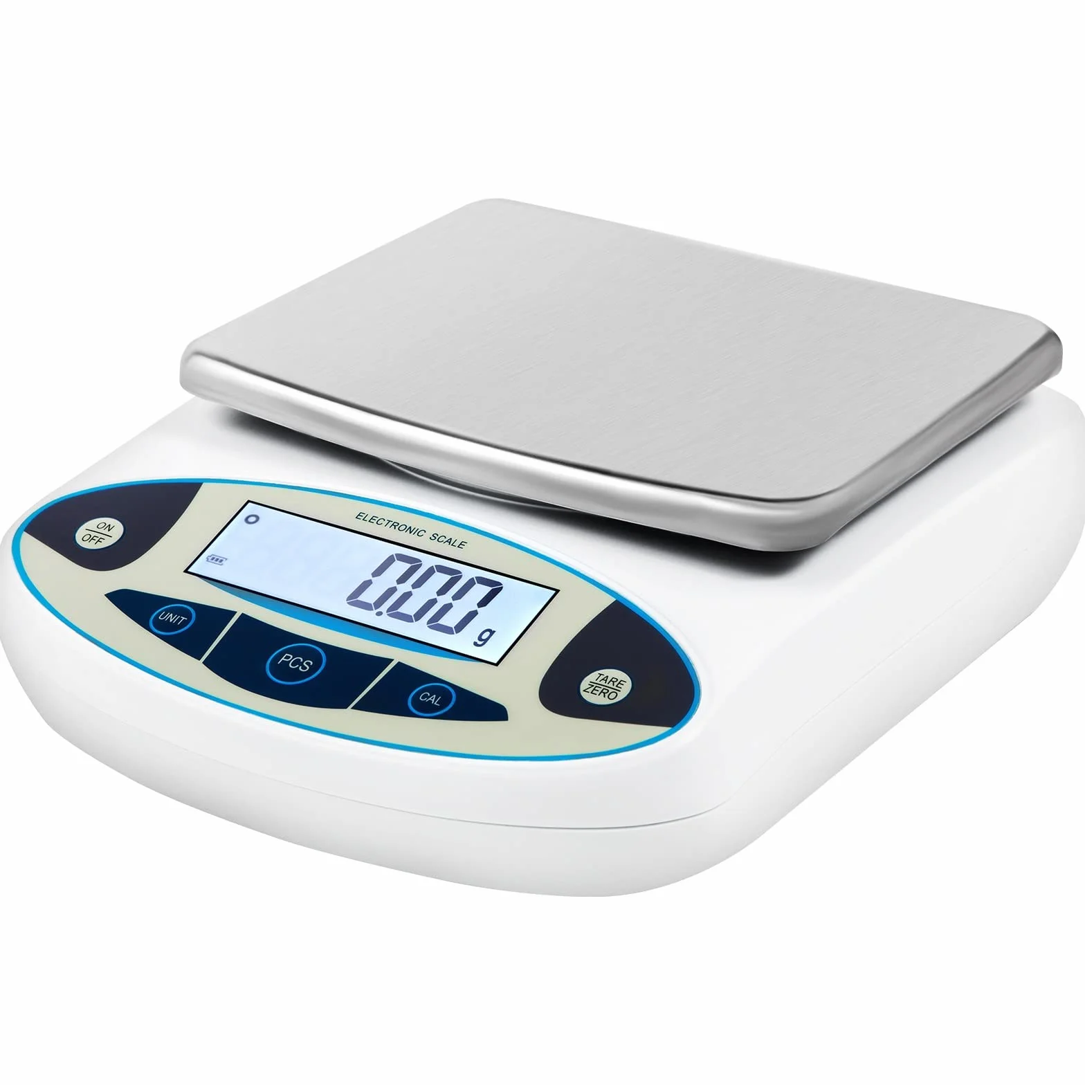 VEVOR Bilancia Analitica Digitale per Laboratorio Max Capacità 5000g, Bilancia Chimica Alta Precisione 0.01g, Tecnica applicata a Laboratori, Università, Aziende, Industrie, Gioiellieri, bianco