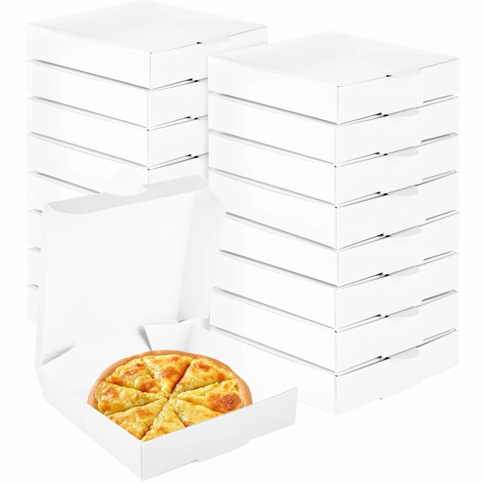 Scatole per Pizza 100 Mini 3,5x3,5 cm Quadrate Cartone Bianco