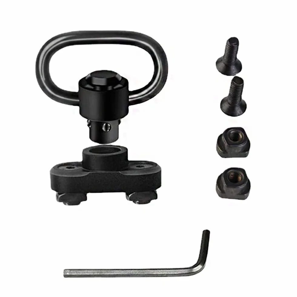 Kit di Montaggio Girevole QD per Cinghie da 3,2 cm con Pulsante di Rimozione Rapida, Adattatore per Cinghie e Base Girevole a 360°, per Protezione del Carrello
