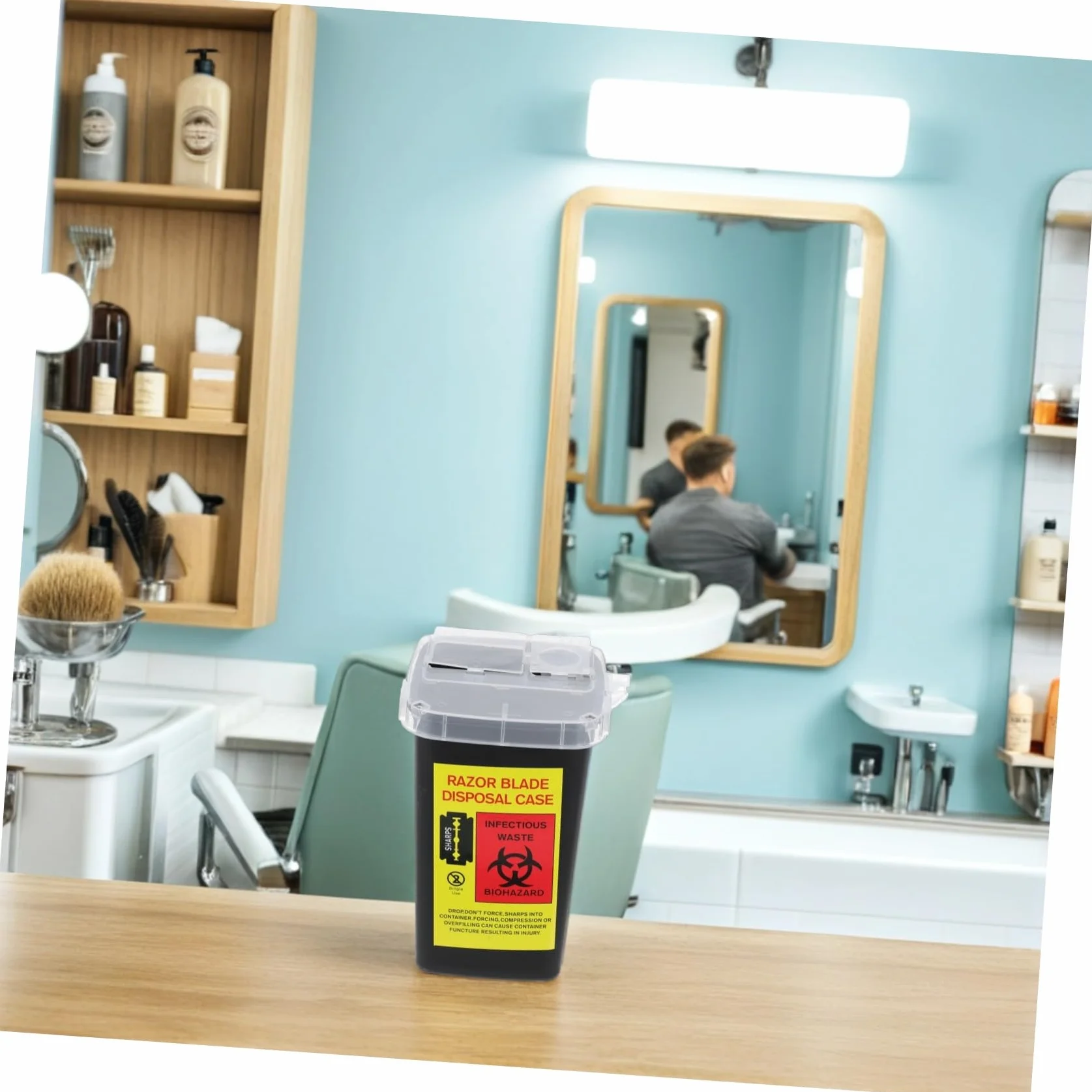 Scatola Porta Lamette Usate Per Smaltimento Sicuro Contenitore Portatile in Plastica Per 2 Lame Da Barba Design Compatto Riutilizzabile