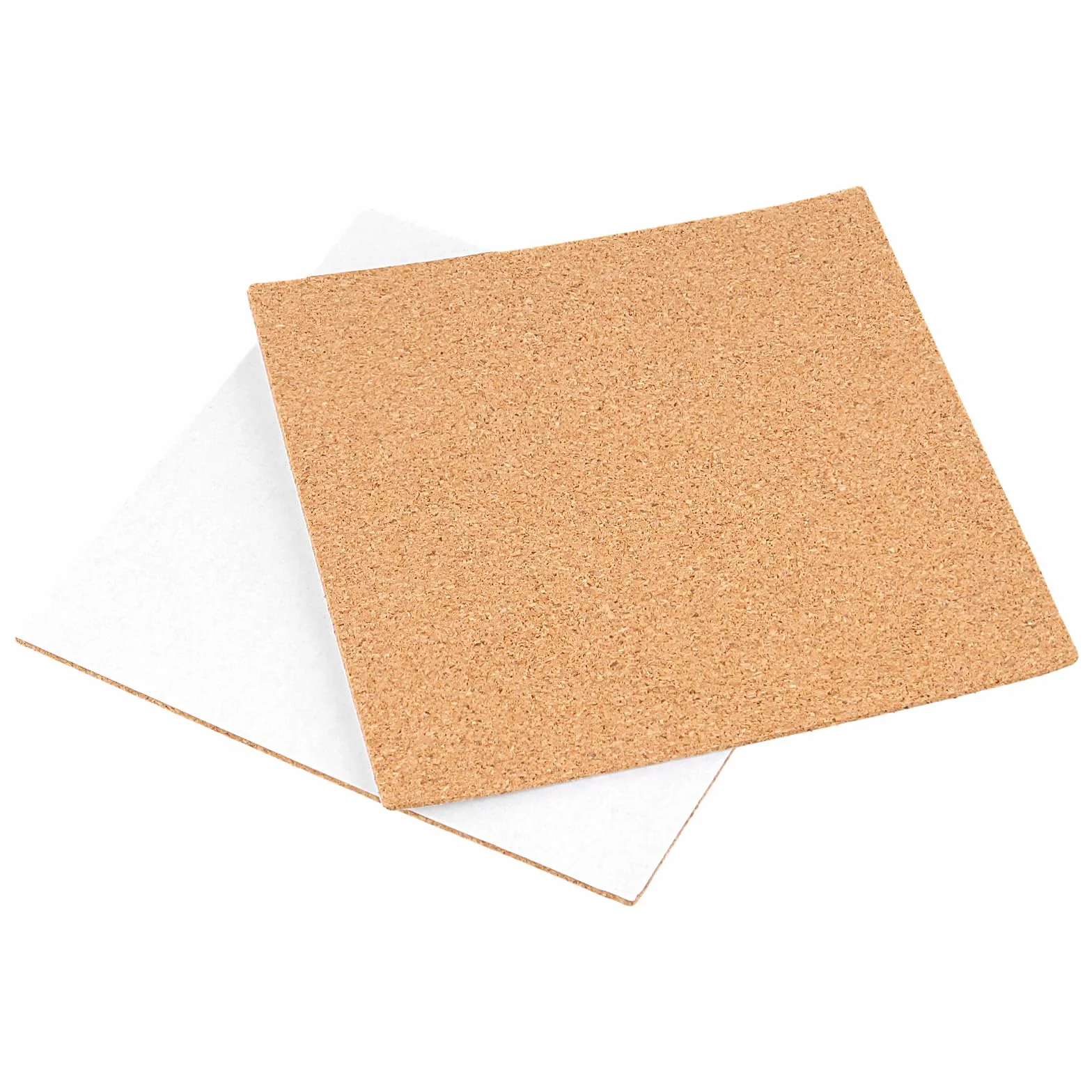 FUNSUEI Sottobicchieri in Sughero 15x15 cm 2 mm per Tazze da Caffè Vino Tè autoadesivi