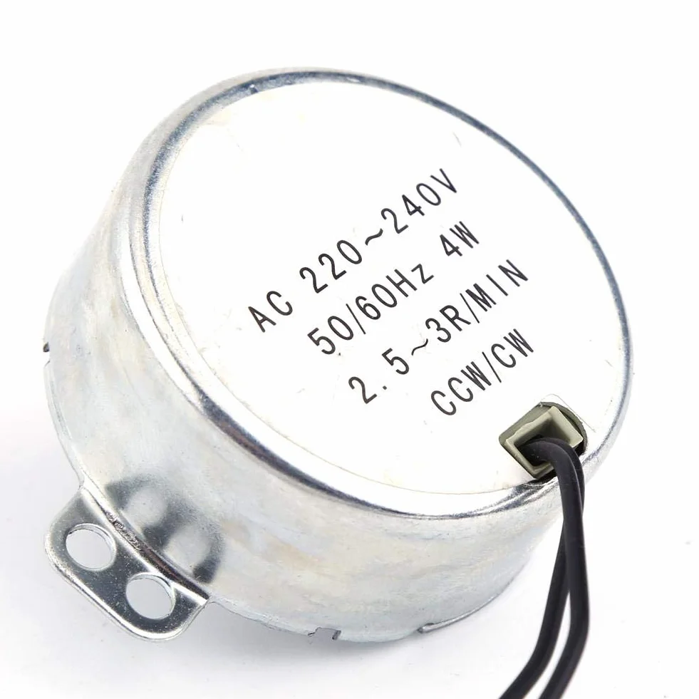 Motore Sincrono AC 220-240V 2.5-3 RPM 4W per Giradischi e Meccanismi di Rotazione Lenta
