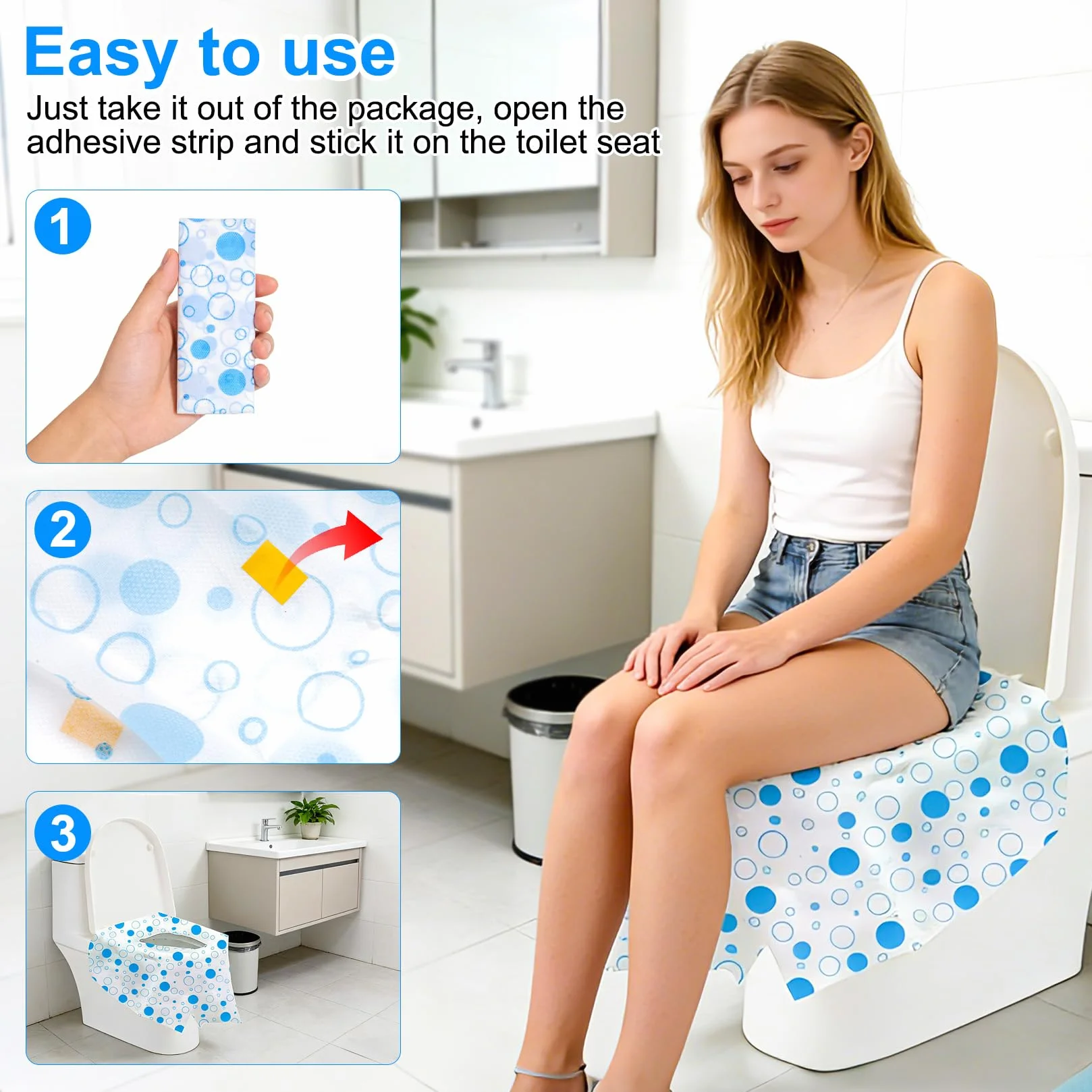 Copriwater Universali 620x640 mm WC Usa e Getta Monouso da Viaggio Pubblici Ospedali Uffici
