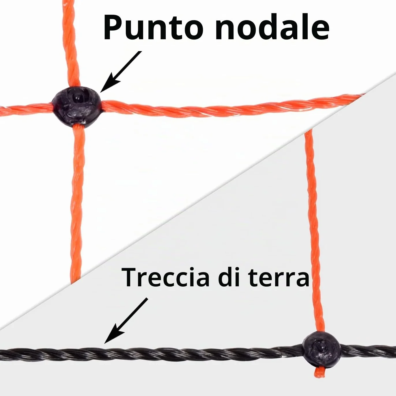 VOSS.farming Rete per recinzioni da pascolo elettrificabile 90 cm x 50 m, 14 pali gialli, arancione
