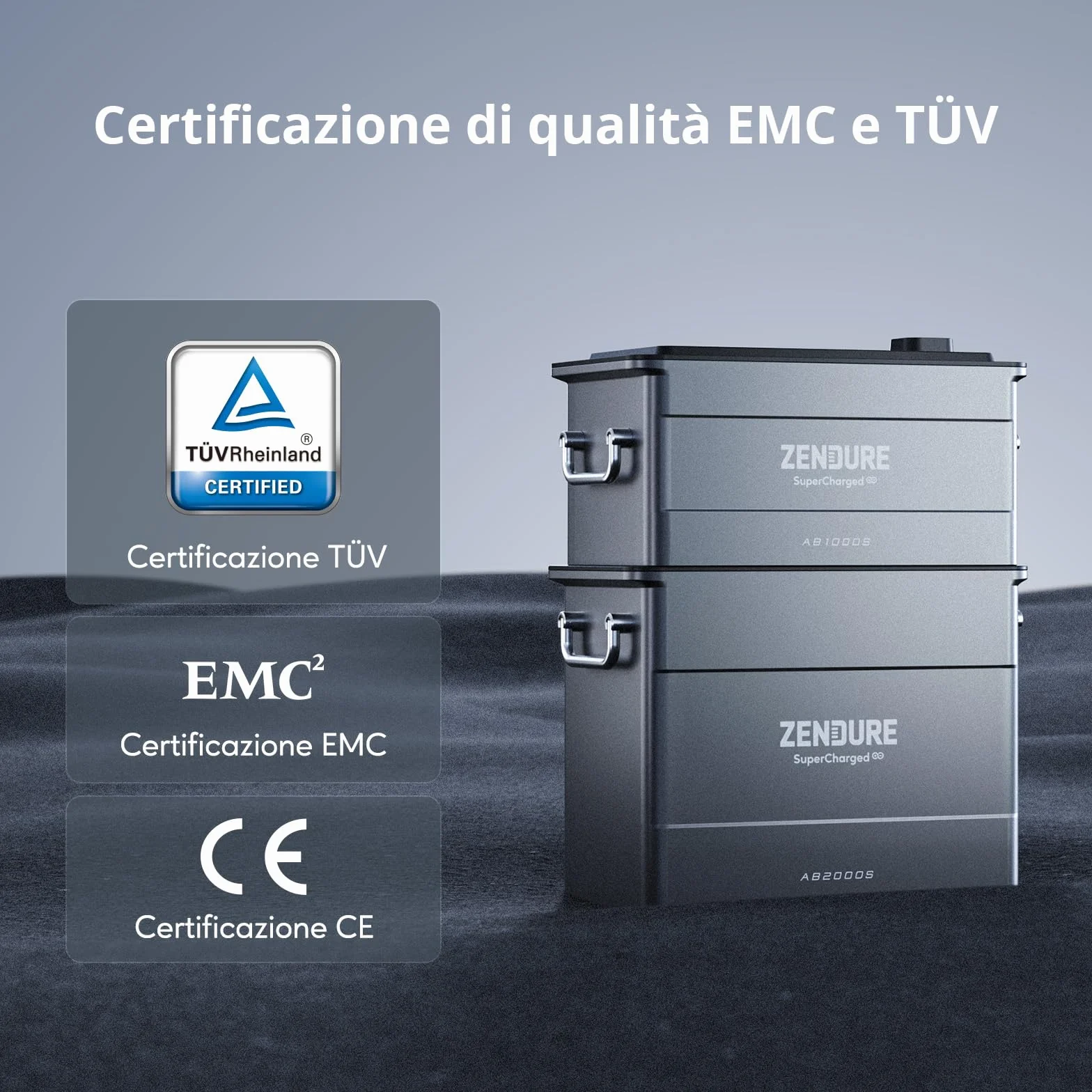 Zendure SolarFlow, stazione elettrica per balcone, HUB 2000 con ingresso solare 1800 W, AB2000X con capacità 1920Wh, capacità espandibile 7680Wh, uscita 1200 W, installazione facile, IP65, 0 dB, APP