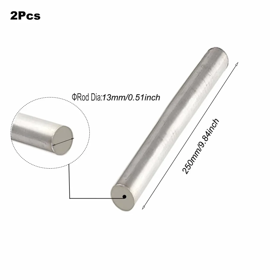 Aste rotonde in acciaio inossidabile 304, diametro 13 mm, lunghezza 250 mm, per industria e fai da te