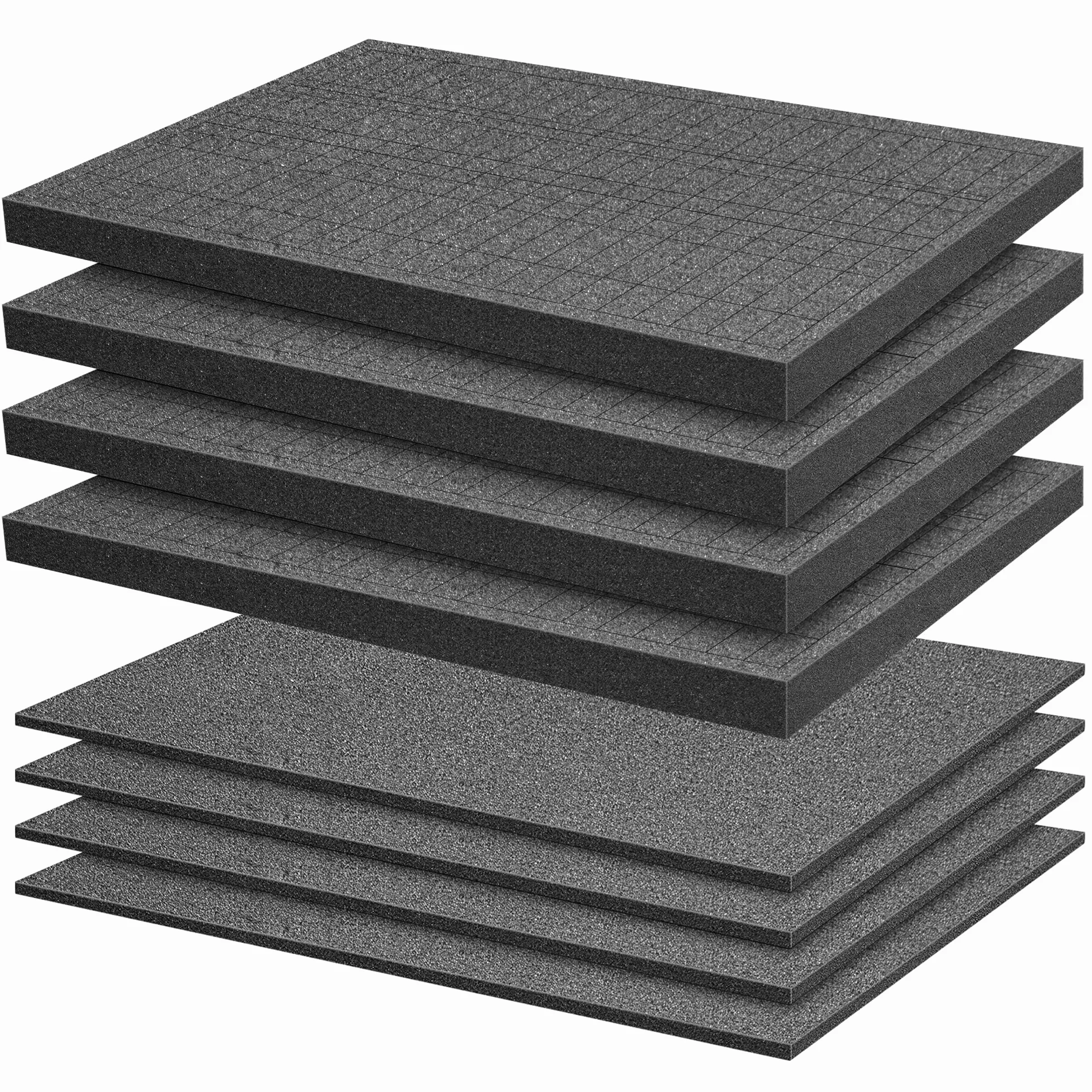 Poliuretano espanso inserto in schiuma pretagliato 4 PCS 400 x 300 x 25mm 4 PCS 400 x 300 x 10mm valigetta per attrezzi