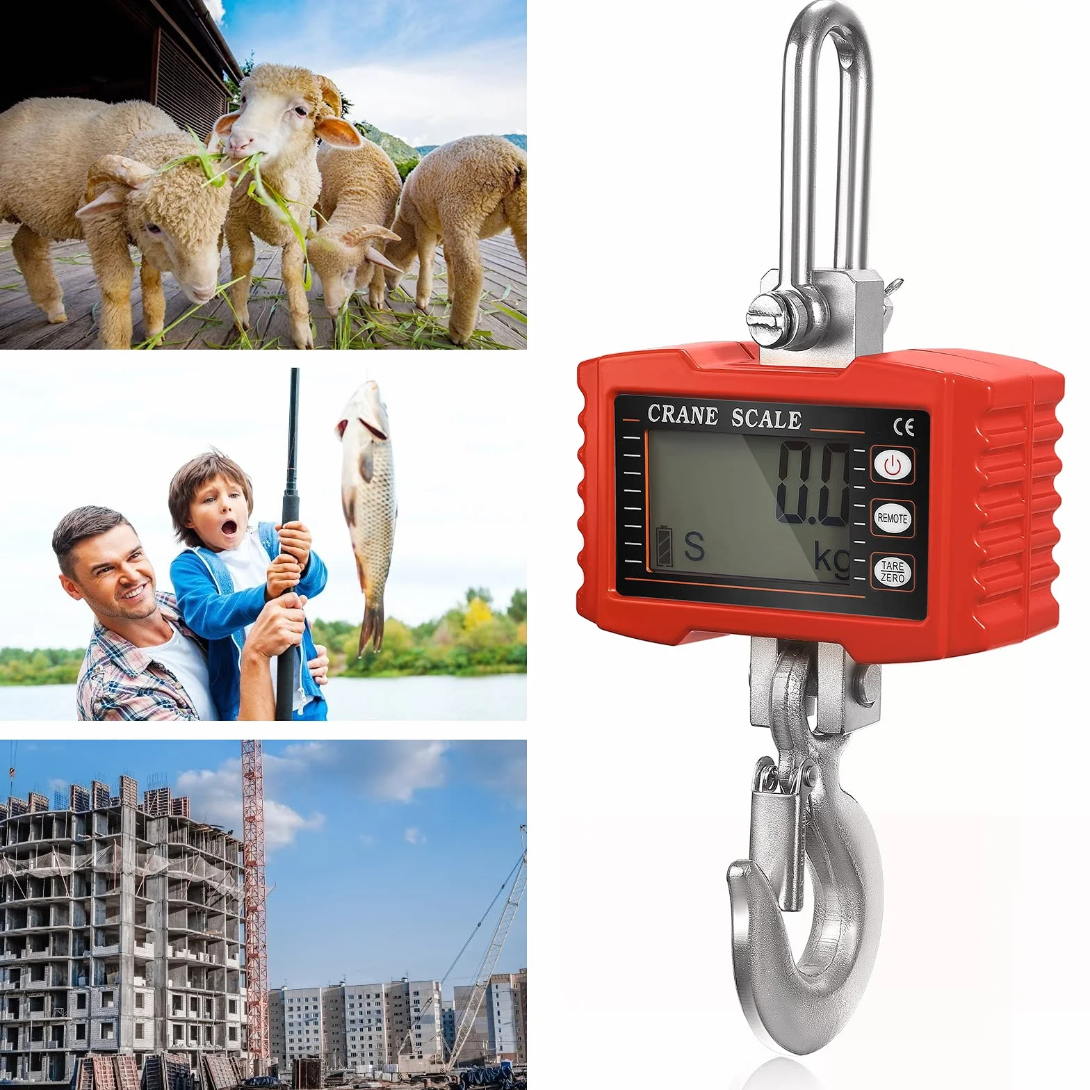 Bilancia sospesa digitale 2200 libbre 1000 kg industriale per gru elettronica portatile 1T