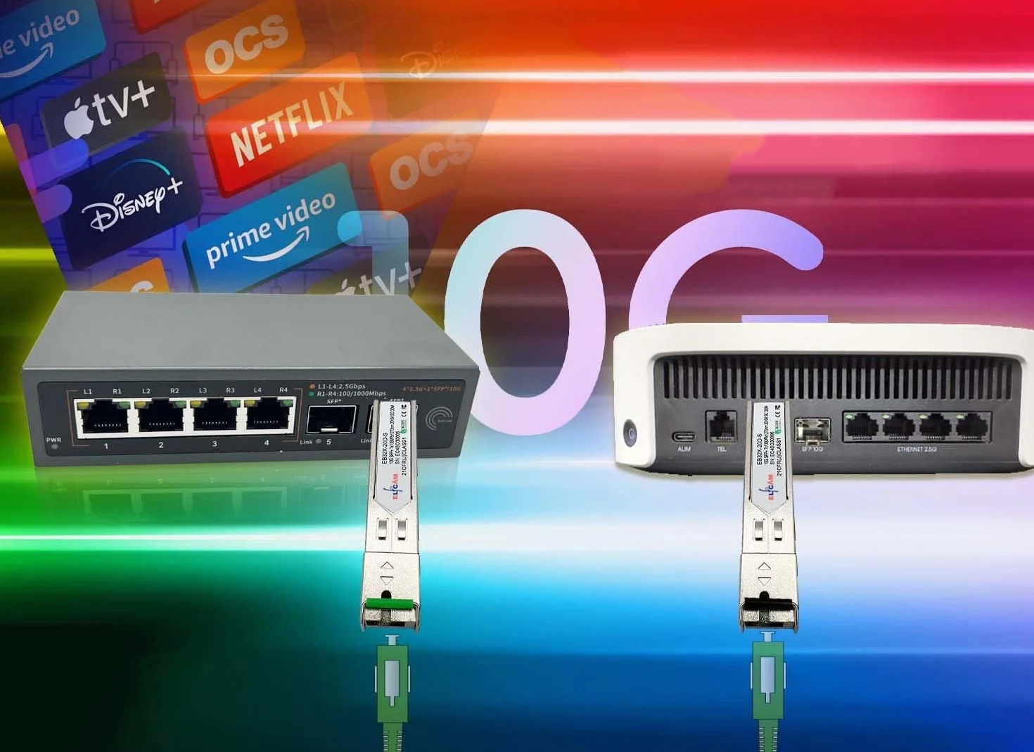 Elfcam 10Gbps SFP+ BIDI Transceiver Module SC Simplex Single Mode 20KM DDM Compatible Cisco Mikrotik D-Link