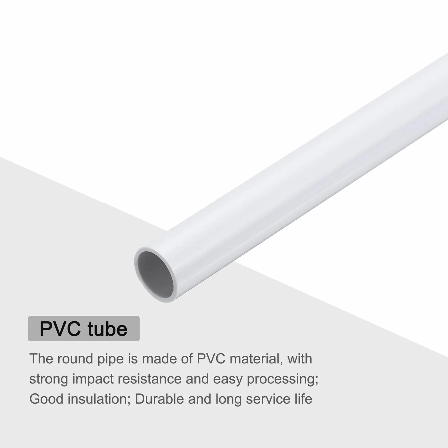 Tubi Rotondi in PVC Bianco 0,47" 10mm ID 12mm OD 12" Tubo Pvc Rigido Tondo Alto Impatto
